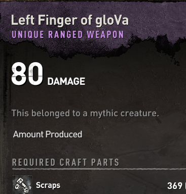 Dying Light 2 - Easter Egg Weapon/Item List - Left Finger of Glova - A1F913F