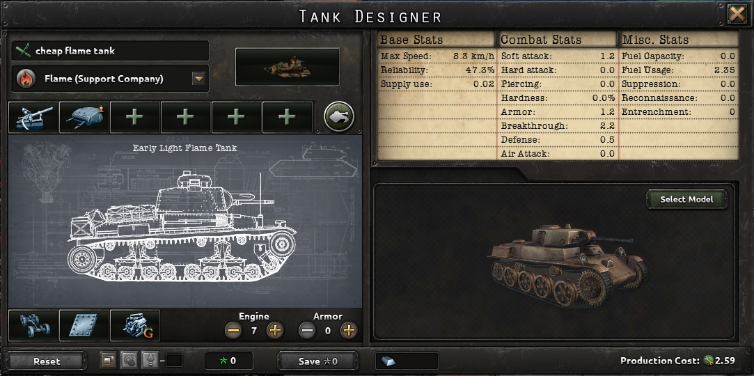 Hearts of Iron IV - Tanks Strategy Guide and Tips - flame tank design - EBAF6F7