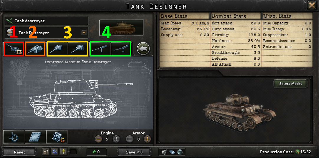 Hearts of Iron IV - Tanks Strategy Guide and Tips - tank destroyer design - 78BD907