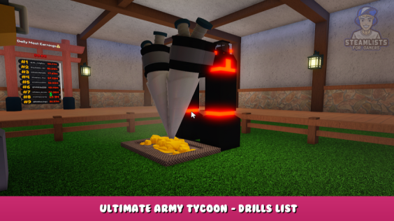 Roblox – Ultimate Army Tycoon – Drills List and Coins Output including Neon 7 - steamlists.com