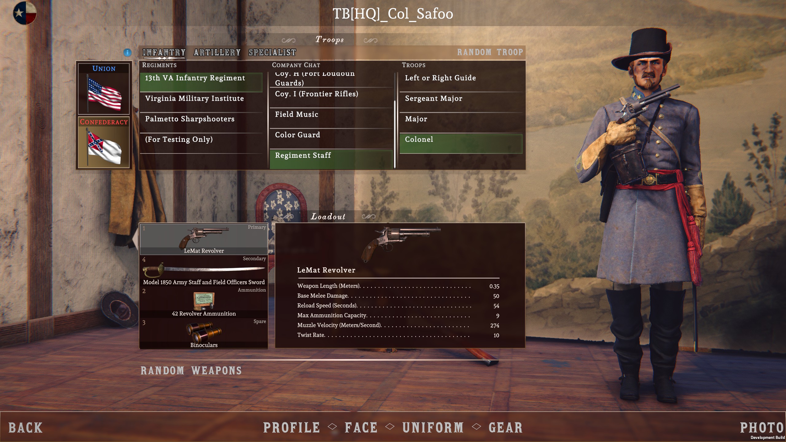 Battle Cry of Freedom - How to Customize Character & Uniform Guide - Infantry Branch - 33007C7