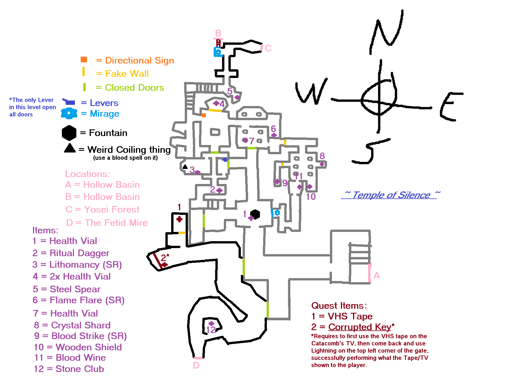 Lunacid - Guide for Lunacid Full Maps (Beta 0.8.2) - ~ Temple of Silence - 9C3DBC7