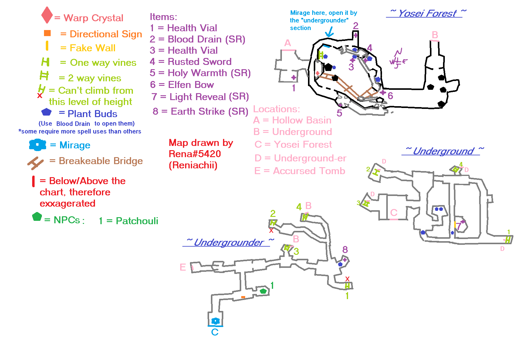 Lunacid - Guide for Lunacid Full Maps (Beta 0.8.2) - ~ Yosei Forest - F67E85D