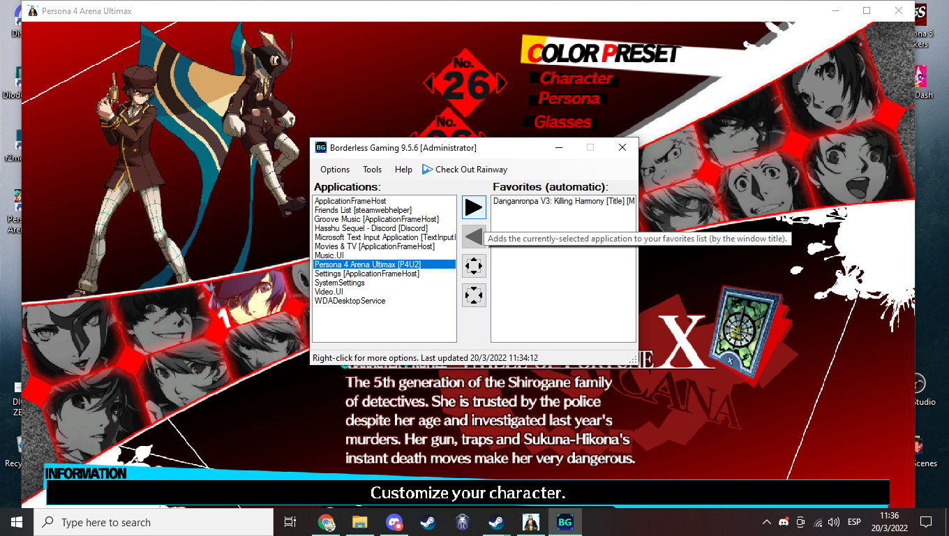 Persona 4 Arena Ultimax - How to Play Full Screen Mode Guide - Actually using the Borderless Gaming - 335BD56