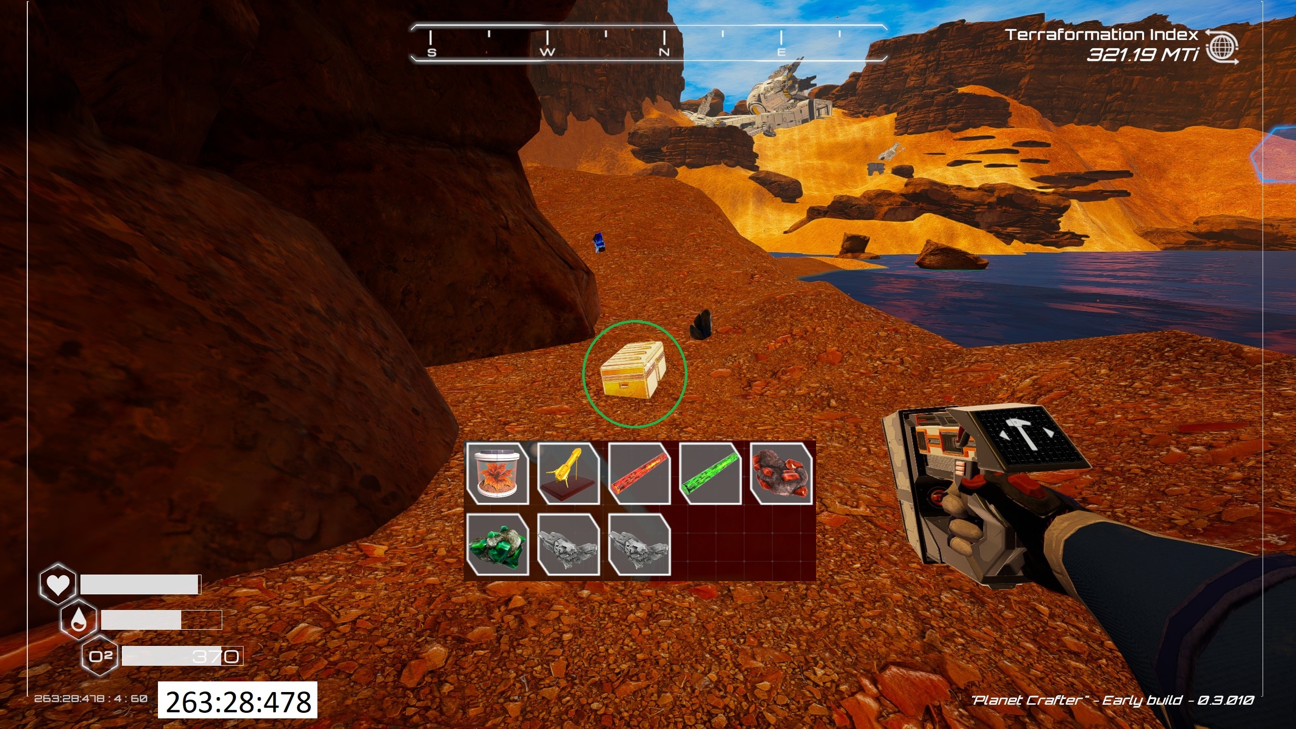 The Planet Crafter - All 11 Golden Chests Location with Images - The Western Ridge First Chest (1) - B6828CB