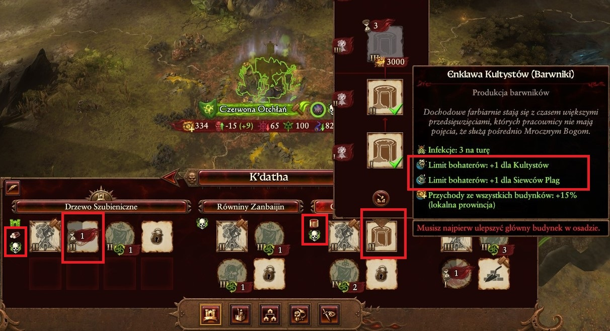 Total War: WARHAMMER III - How to Increase the Cultists limit playing as Nurgle - Graphics depicting the resource building chain - 37124B8