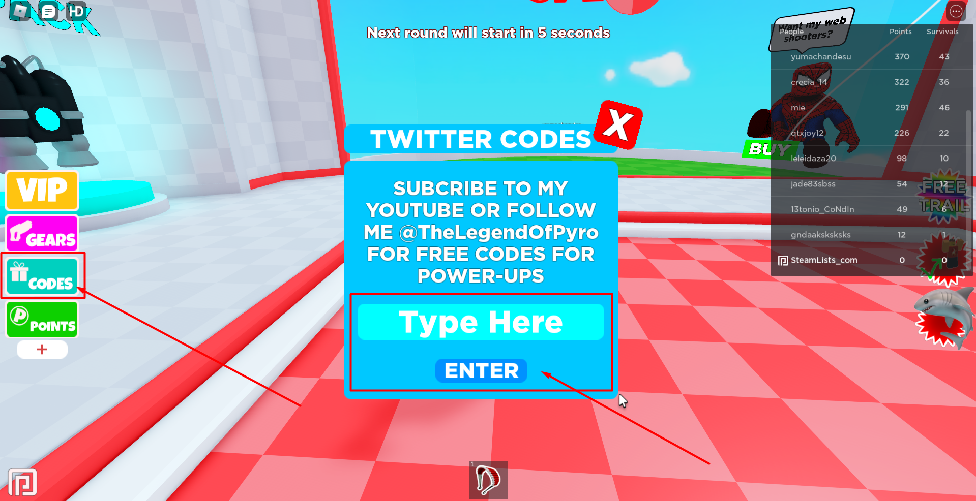 Roblox The Floor is Lava Codes