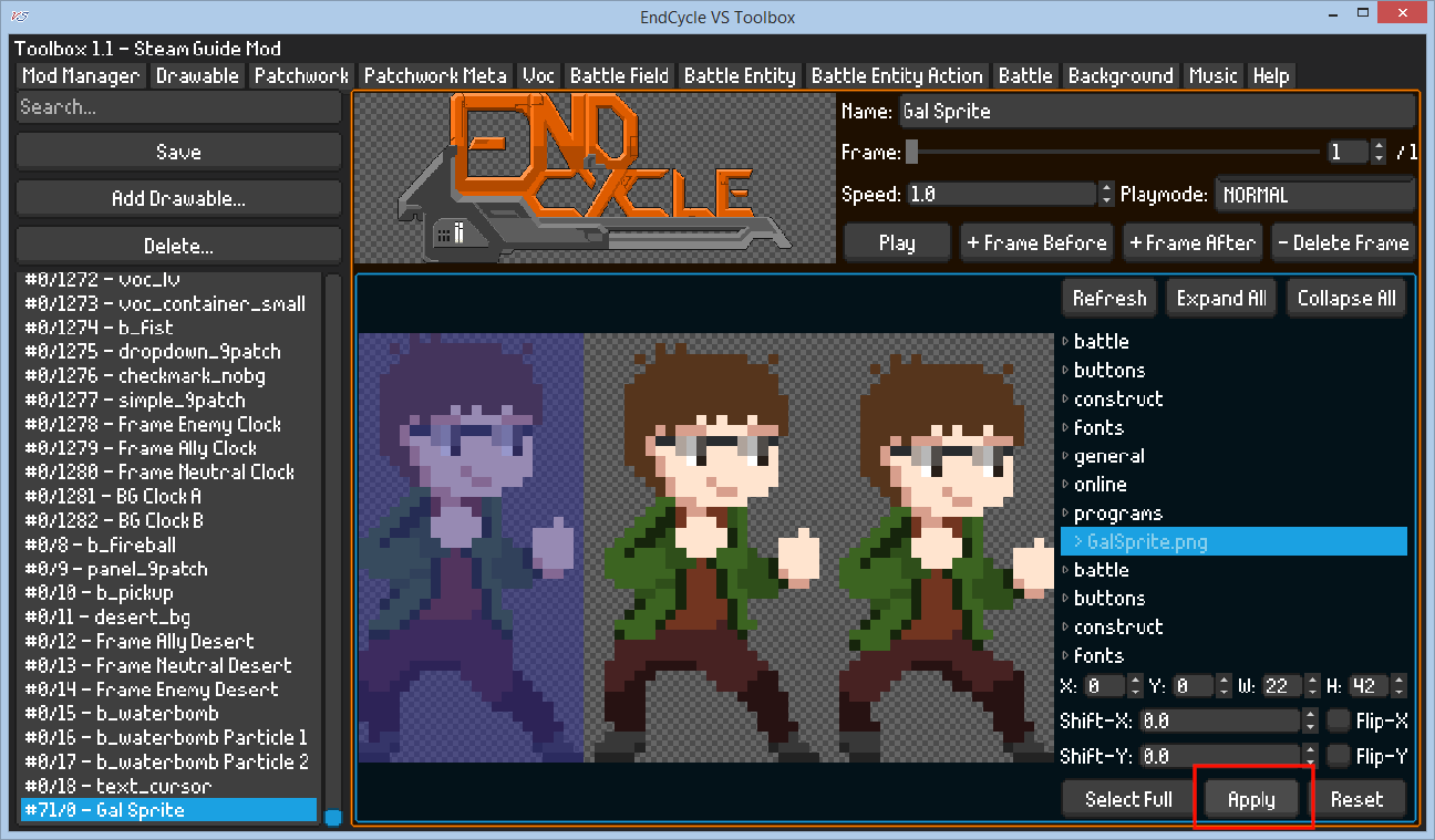 EndCycle VS - Modding Basics Tutorial - Inserting Sprites And Images - F5234DE