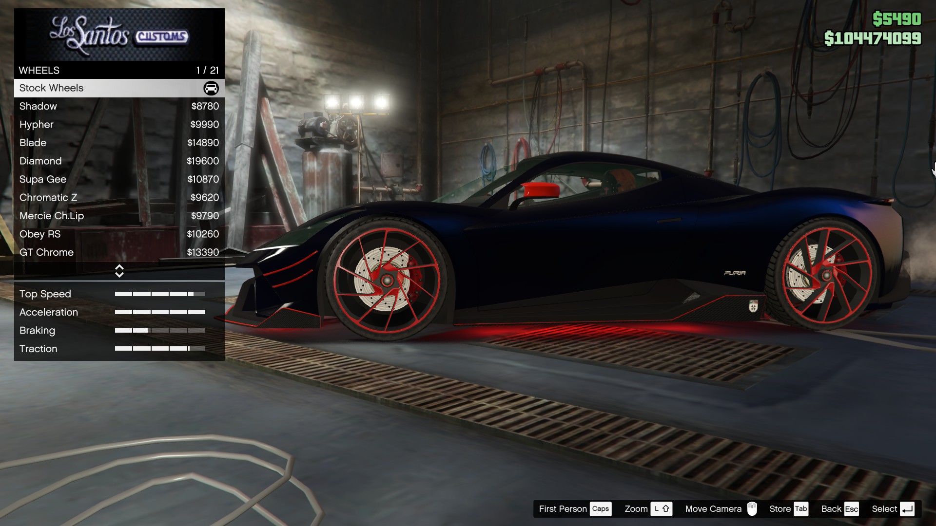 Grand Theft Auto V - How To Change Stock Wheel Color - Cars you can Change Stock Wheel Colors: - 6FF0196