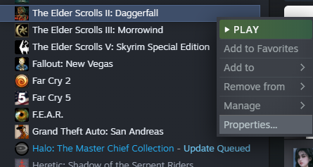 The Elder Scrolls II: Daggerfall - How to setup DFUnity Run On Steam - Setting launch options in Steam - 8DF2E8E