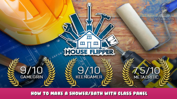House Flipper – How to make a Shower/Bath with Glass Panel 1 - steamlists.com