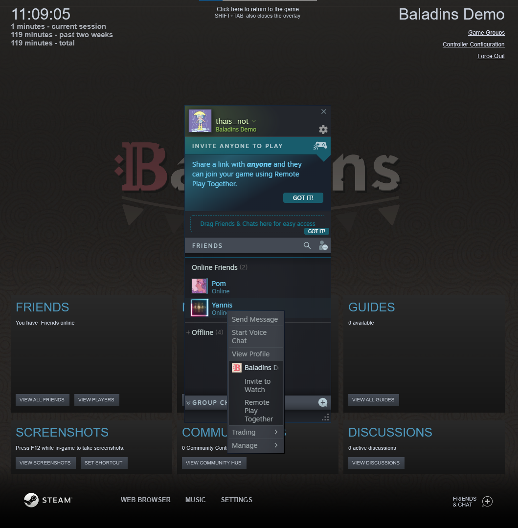 Baladins - How to Play With Friends Using Steam Remote - 4. ADD THEM TO THE GAME - 2A4291B