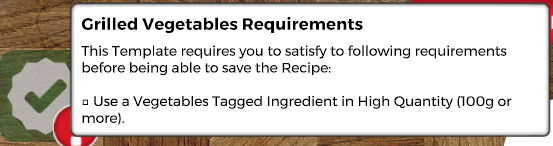 Chef - All Ingredients + Vegetables & Time Required - Recipe template quantities - 99393BF