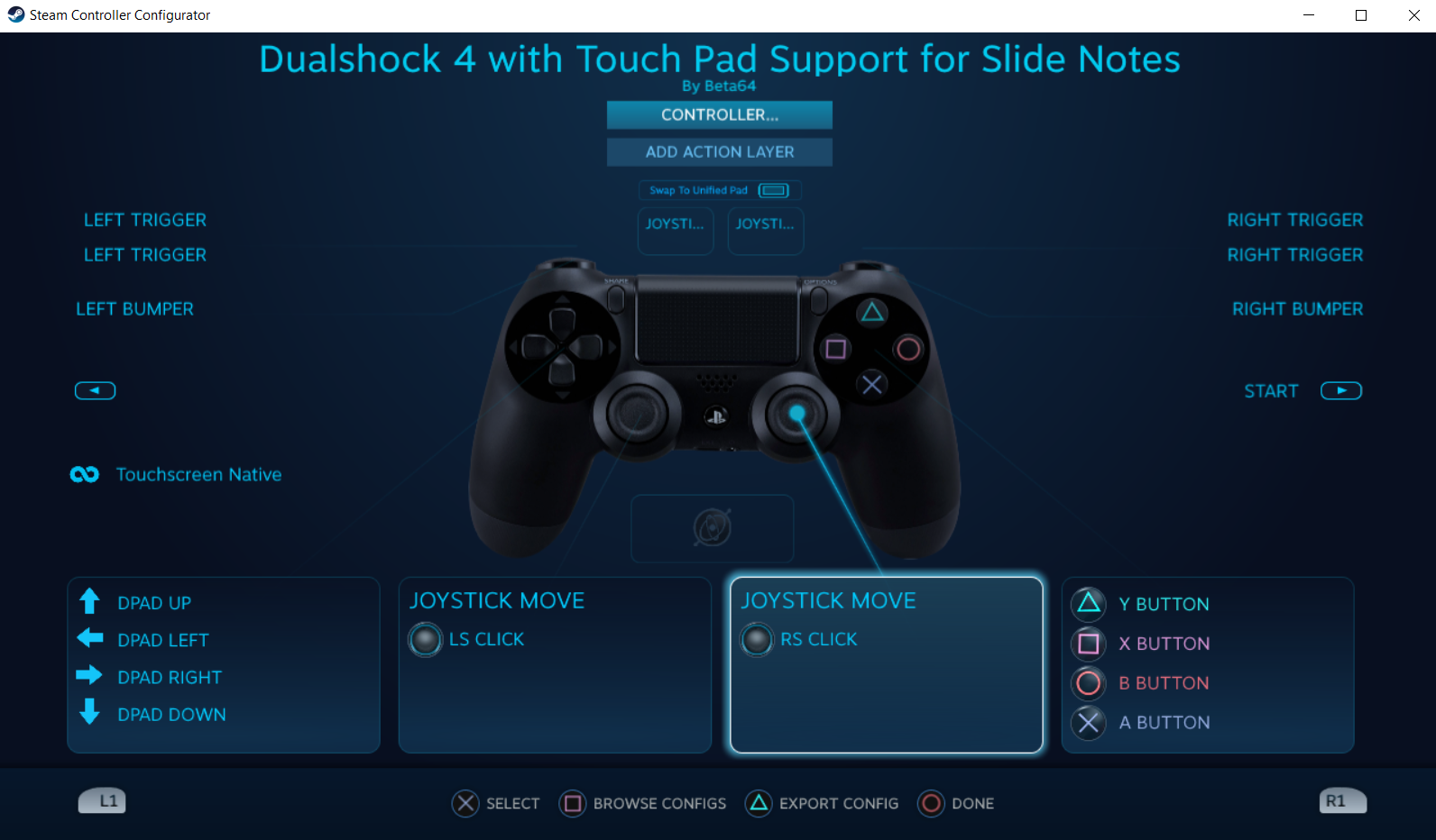 Hatsune Miku: Project DIVA Mega Mix+ - Controller Configuration and Use DS4 Touch Pad for Slide Notes - How To Select The Correct Controller Configuration - 615C474