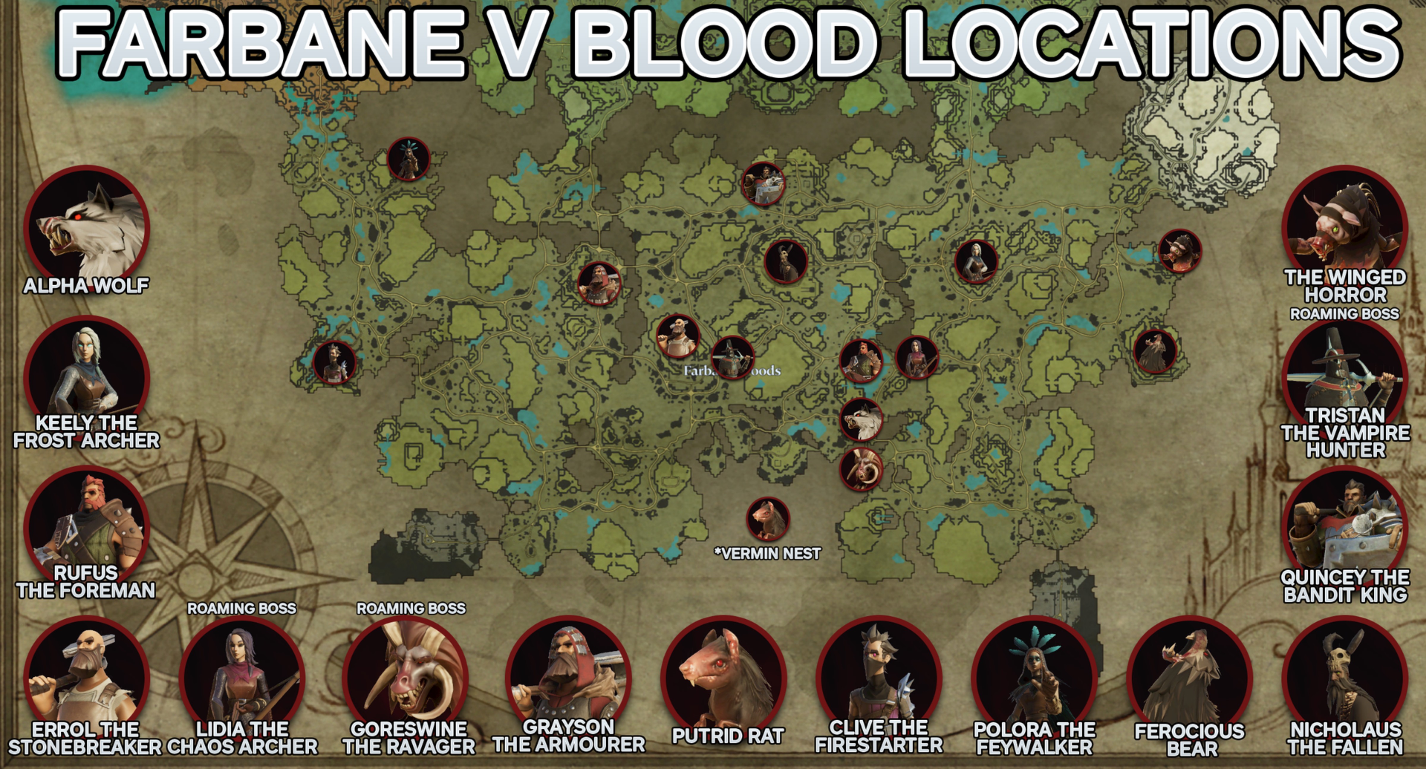 V Rising - All Blood Boss Locations Guide - All V Blood Bosses in Farbane Woods - FC9BE4B