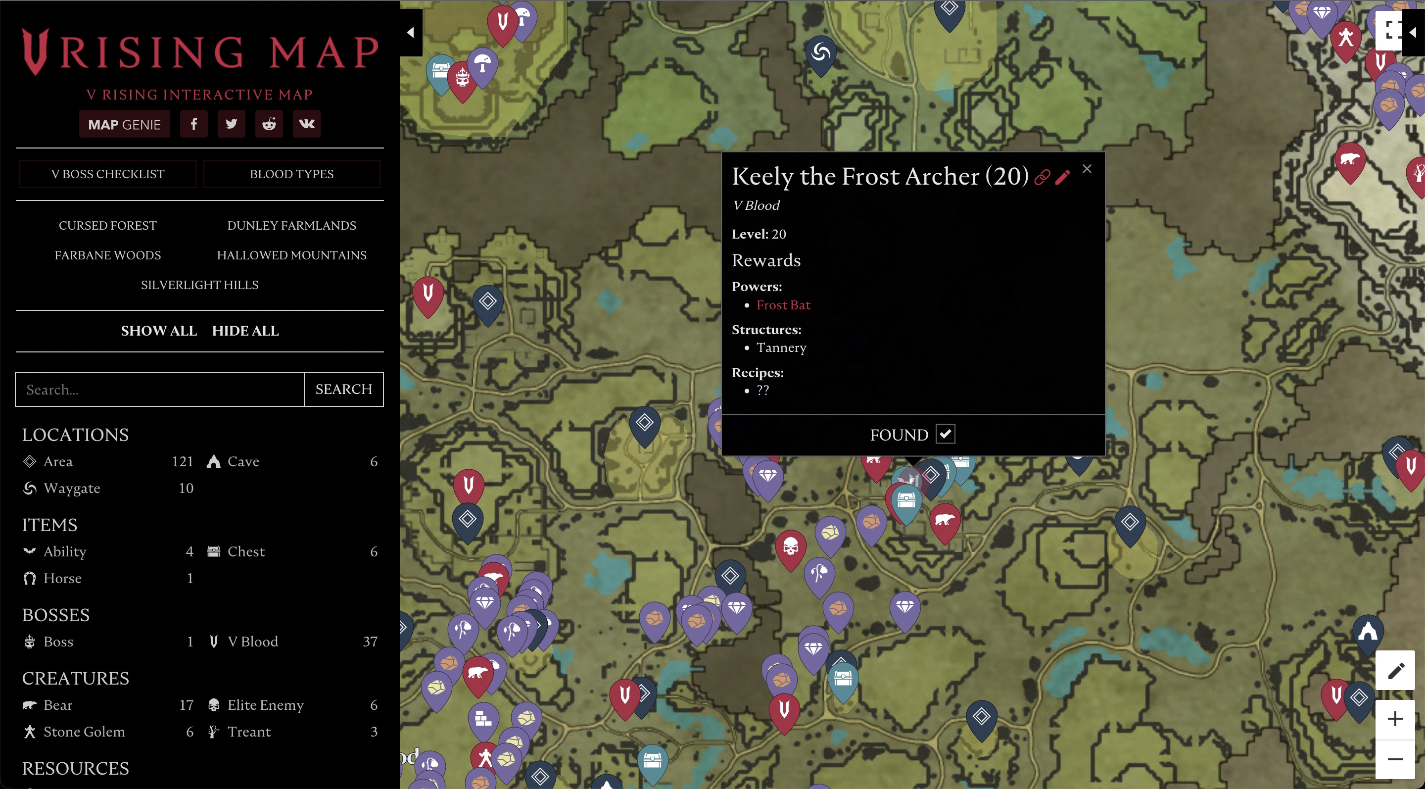 V Rising - Full Map Guide + Locations Walkthrough - Interactive Map - DECFC5B