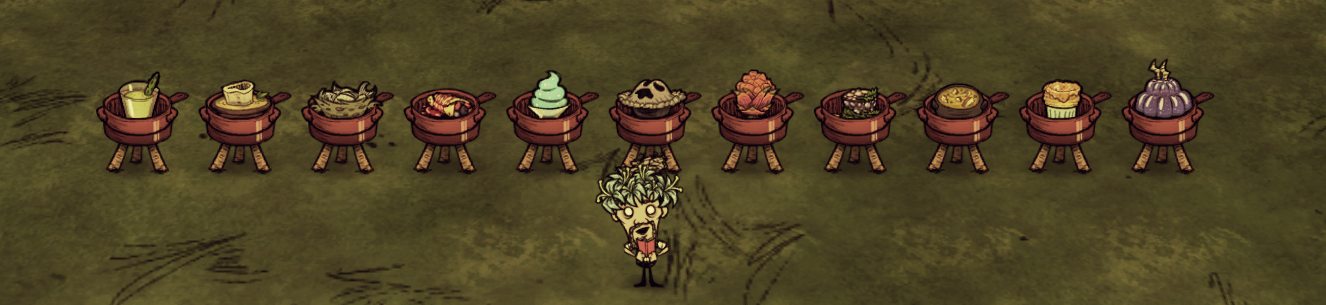 Don't Starve Together - List of all 11 Warly's special dishes and 4 Spices - End - CD8115D