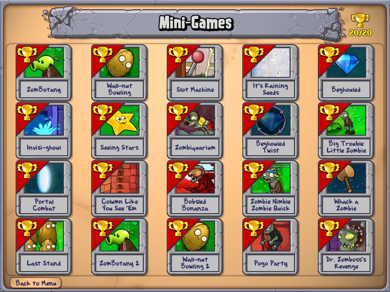 Plants vs. Zombies: Game of the Year - All Achievement Guide - Mini-Games and Puzzles - 9A9F83A