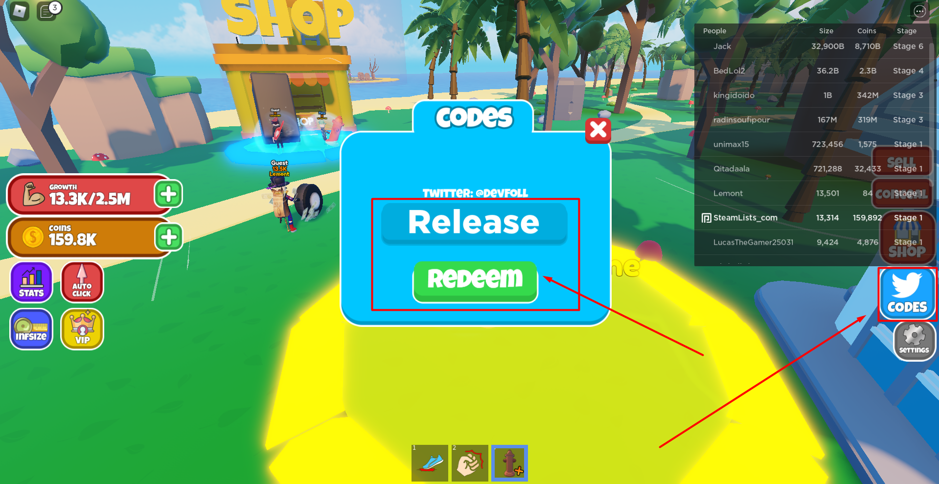 Roblox Size Legends Codes Free Coins October 2023 Steam Lists