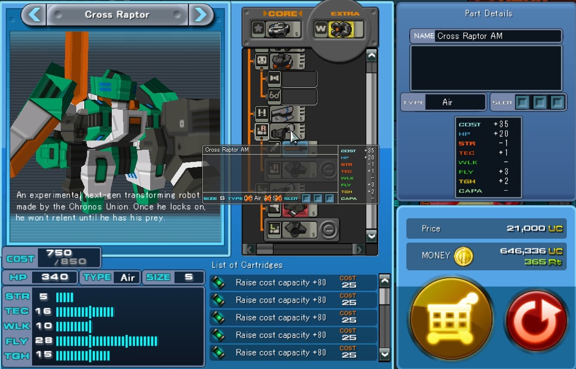 CosmicBreak Universal - How to Build a Single Shooter Air Robot - Stats - Parts and Stat tunes - 87CE431