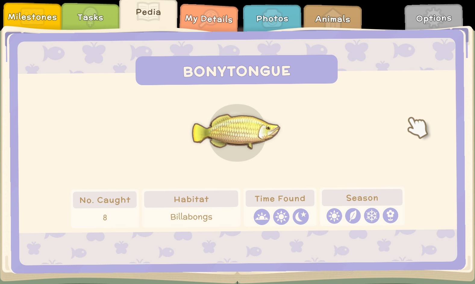 Dinkum - List of all the fish in the game - Pedia Fish - 0F77FB4