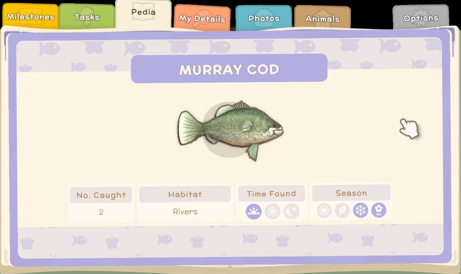 Dinkum - List of all the fish in the game - Pedia Fish - 8DBD09D