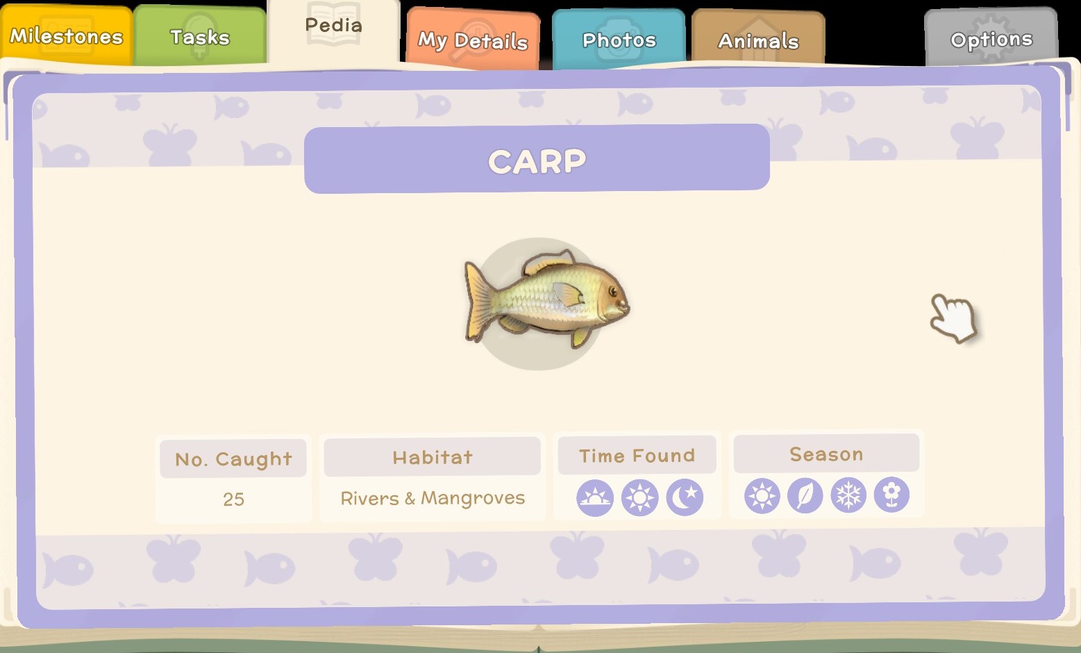 Dinkum - List of all the fish in the game - Pedia Fish - D402B6C