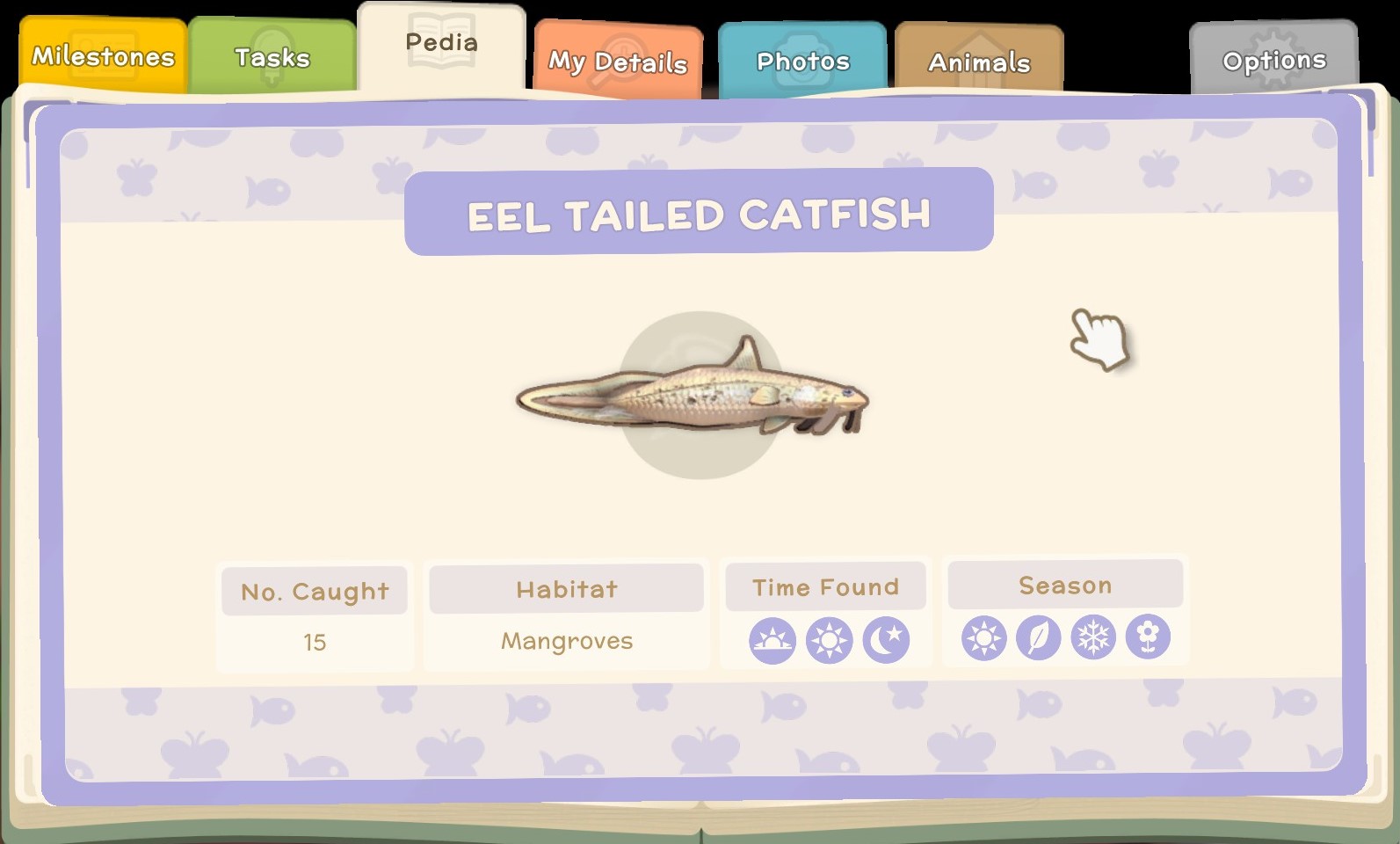 Dinkum - List of all the fish in the game - Pedia Fish - EFF175C