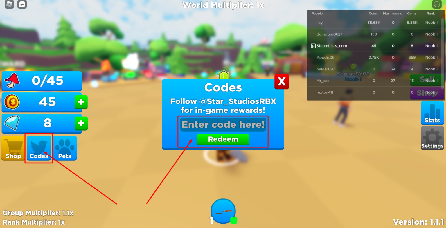 Roblox Mushroom Simulator Codes Free Pets Gems And Coins September 2023 Steam Lists