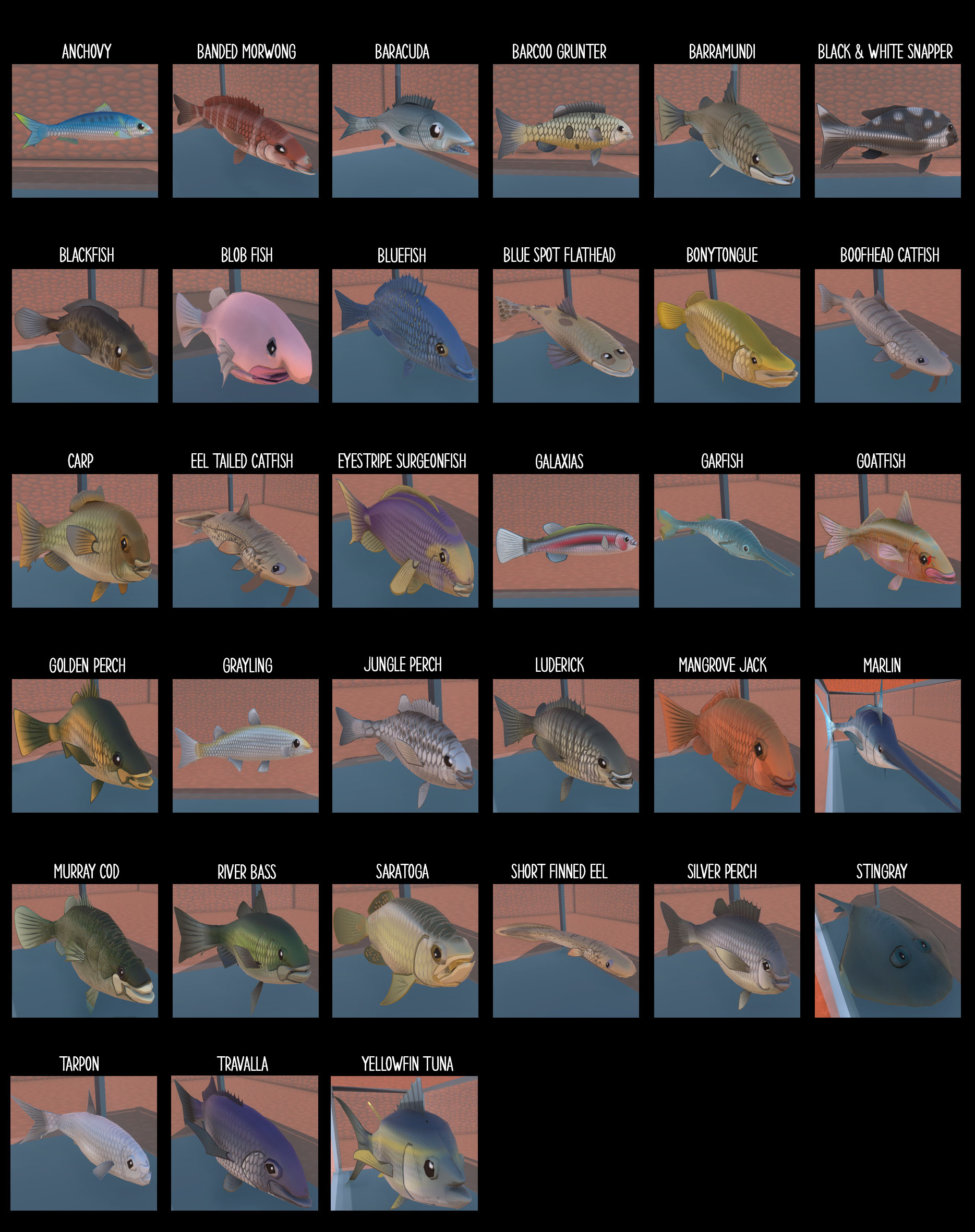 Dinkum - Complete Catalog With Pictures - Fish - DED72E0