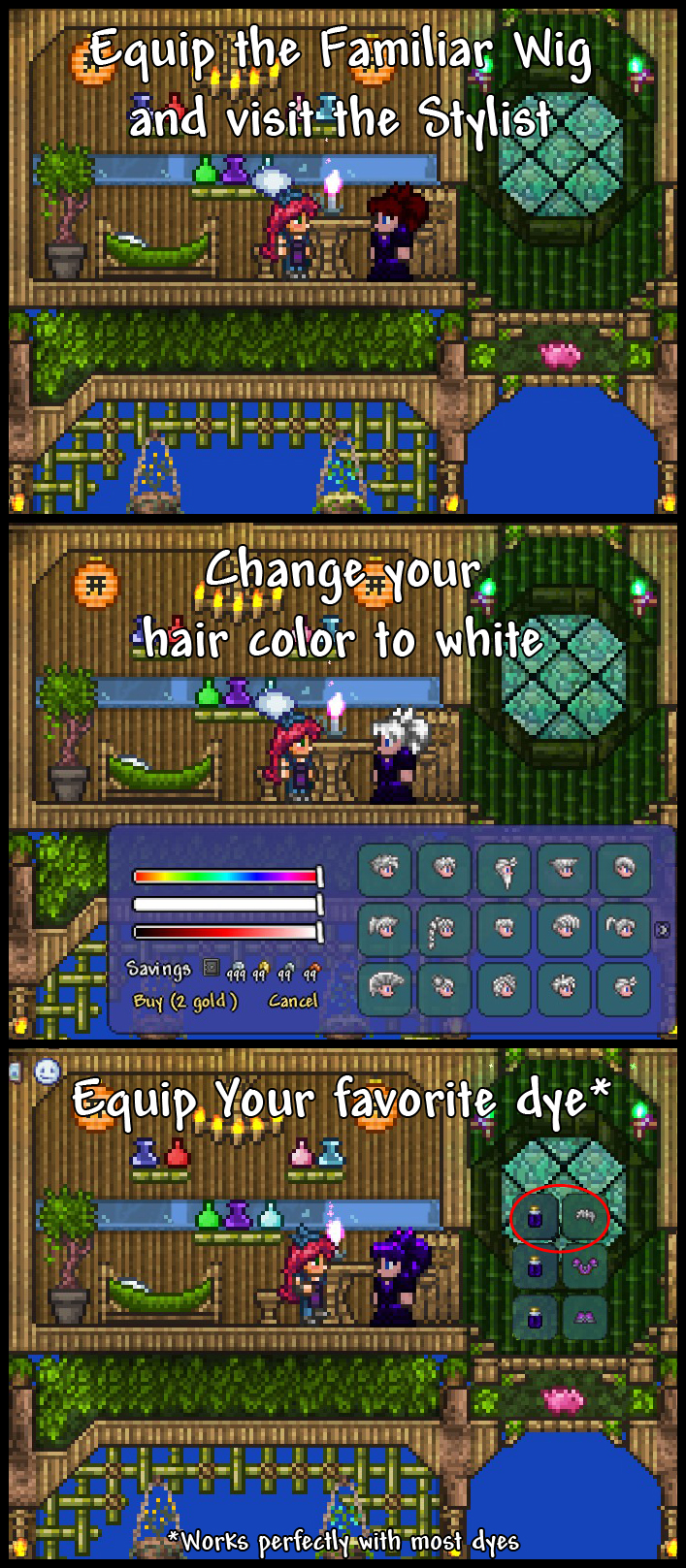 Terraria - How to Change Hair Color Tutorial - Instructions - 901F367