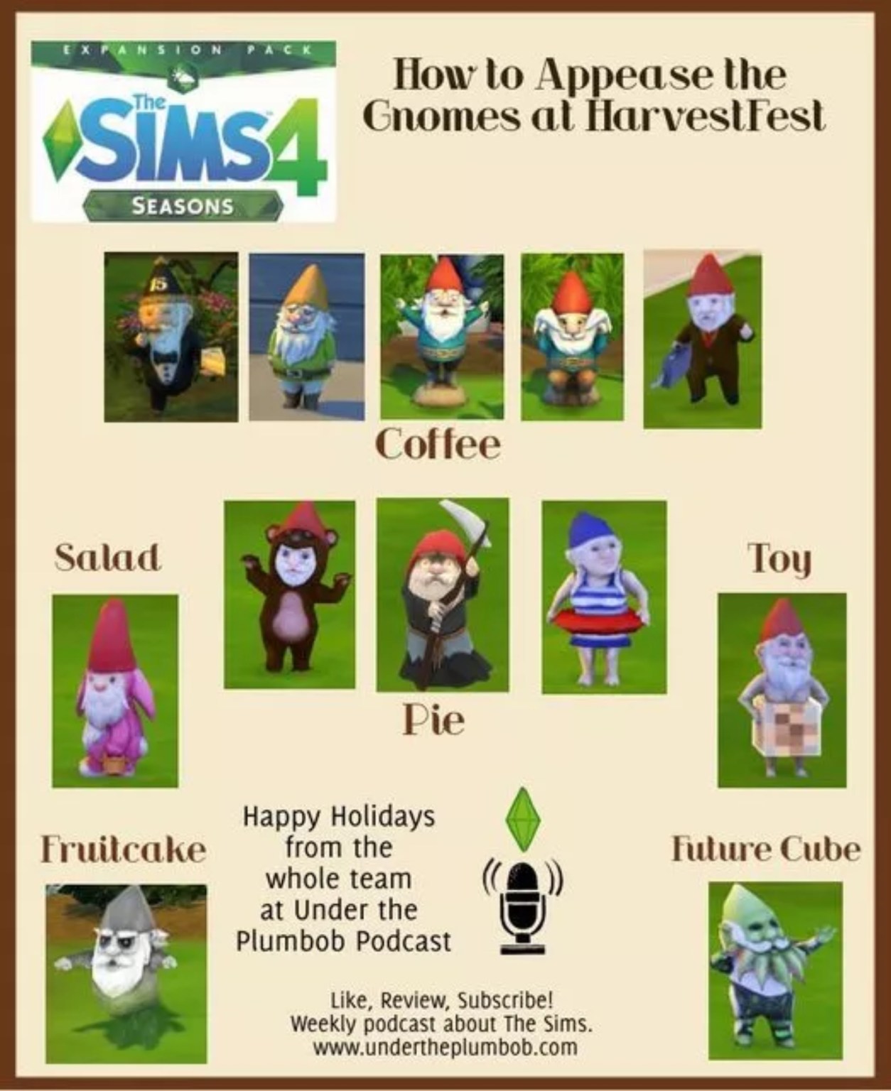 The Sims™ 4 - All Gnomes Harvestfest Guide - The correct gifts - 892C6D5