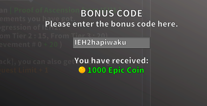 Incremental Epic Hero 2 - Existing bonus codes - Bonus Codes - CAF1AB4