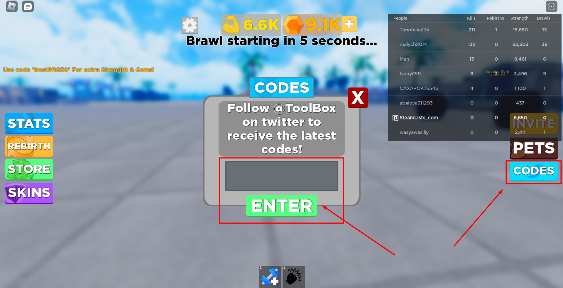 Roblox Workout Simulator 2 Codes Free Strength And Gems December 2022 Steam Lists