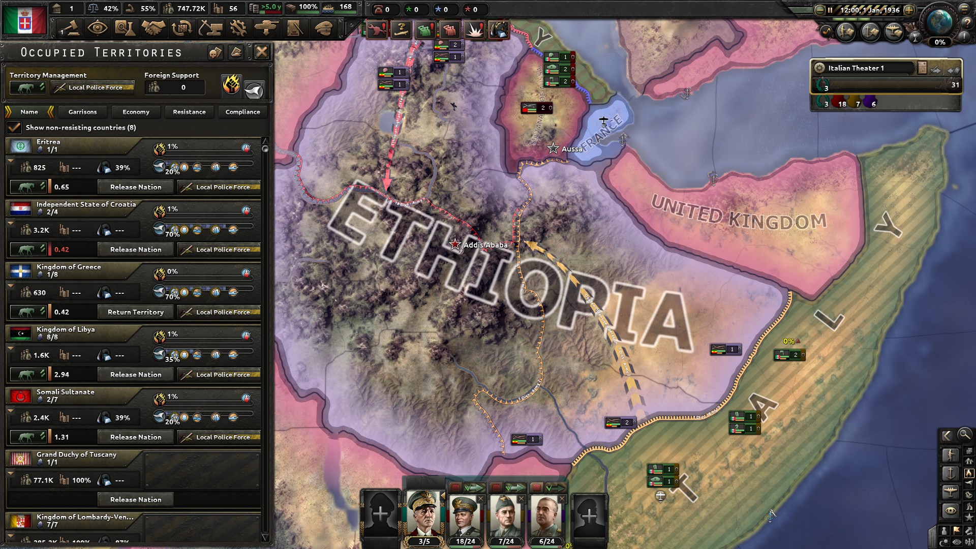 Hearts of Iron IV - How to defeat Ethiopia - Setup for Success: - 935E380