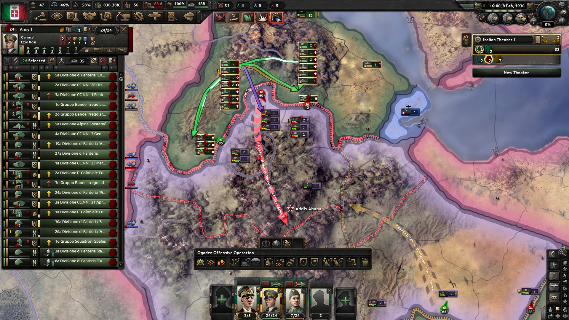 Hearts of Iron IV - How to defeat Ethiopia - Start of the offensive and annexation of Aussa: - BE57505
