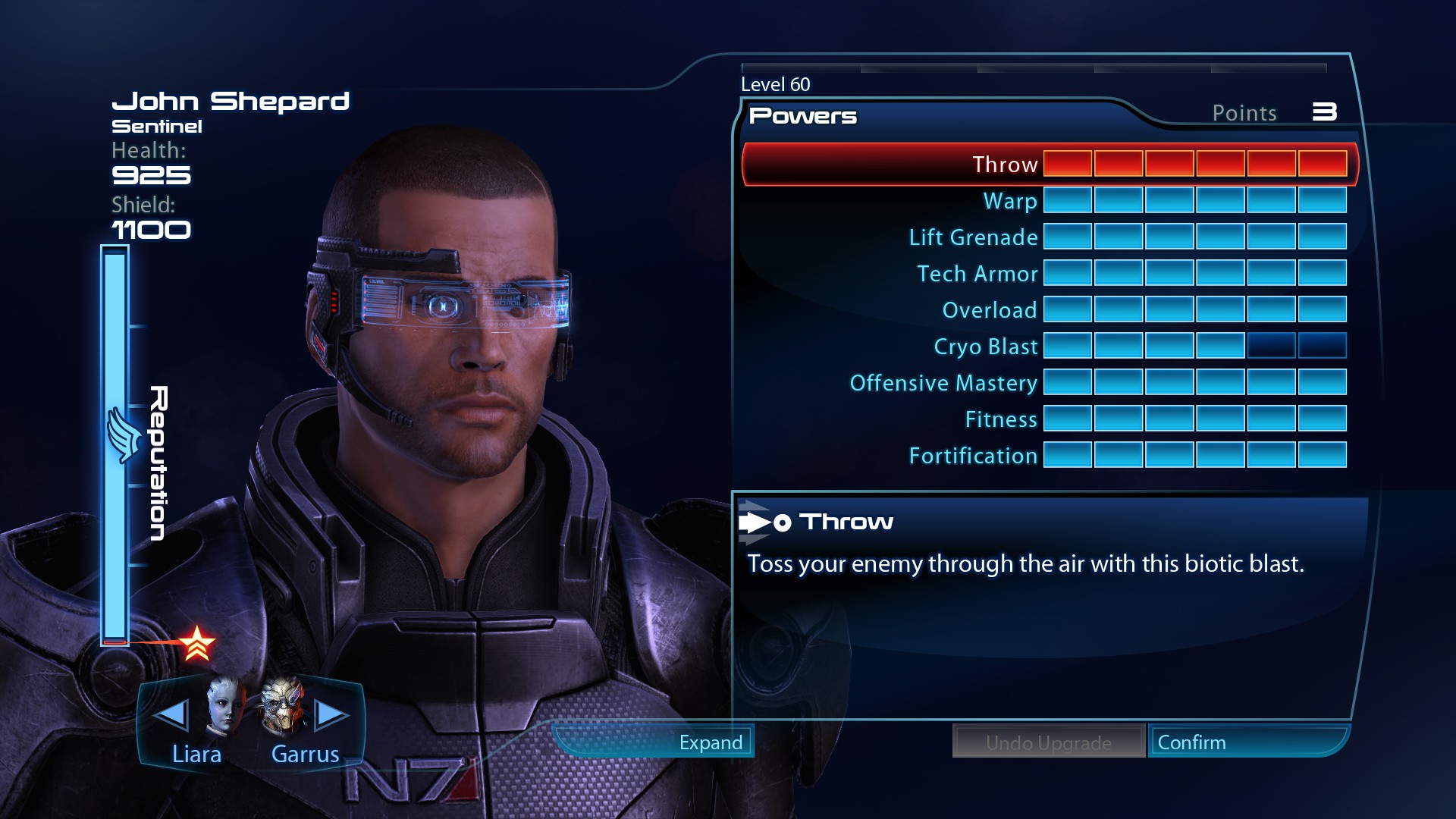 Mass Effect™ Legendary Edition - Character and squad optimization Sentinel guide - Shepard Build Order - C163F0F