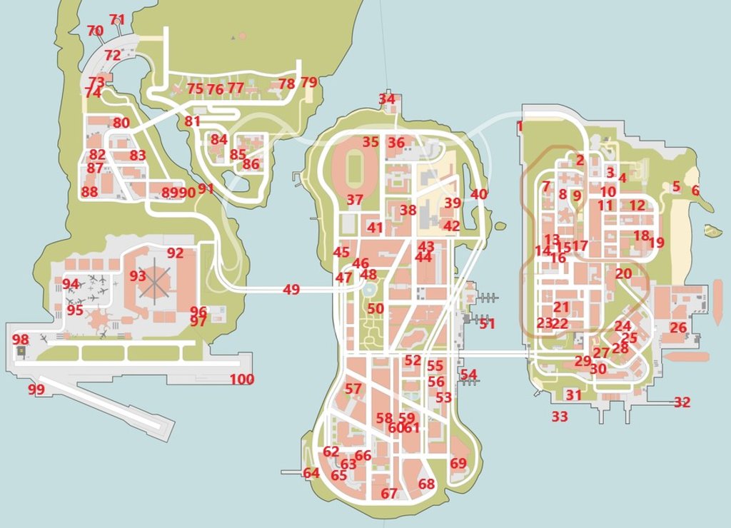 Grand Theft Auto III - The Definitive Edition - All Hidden Package Map Location - Map - AC96538