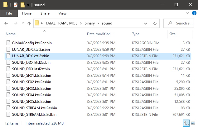 FATAL FRAME / PROJECT ZERO: Mask of the Lunar Eclipse - How to Extract Audio Files Digital Deluxe DLC Soundtrack - Copying Files from Installation - 1CFC013
