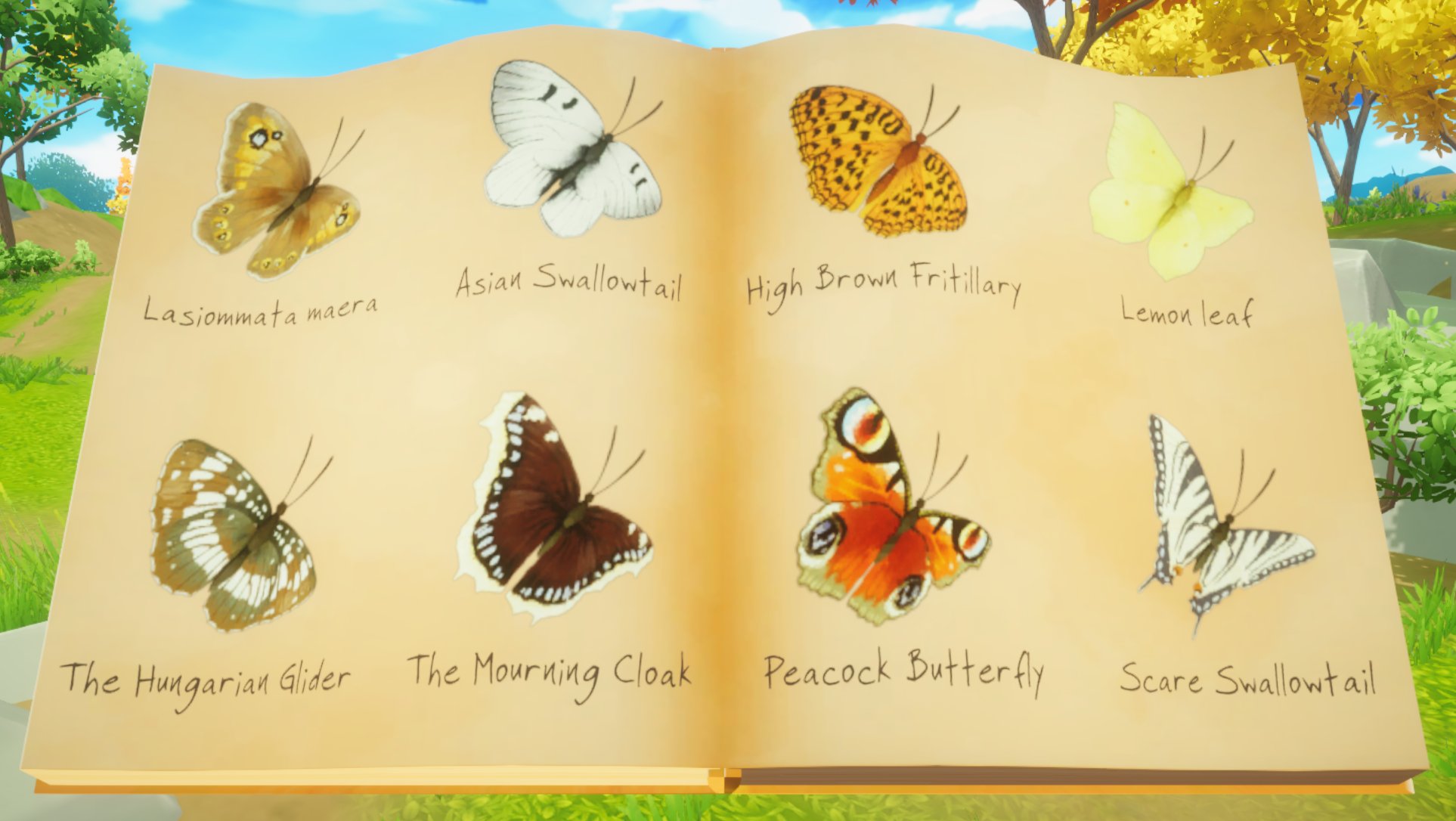 Everdream Valley - How to get all of the achievements - List of butterflies and their location - CA393BB