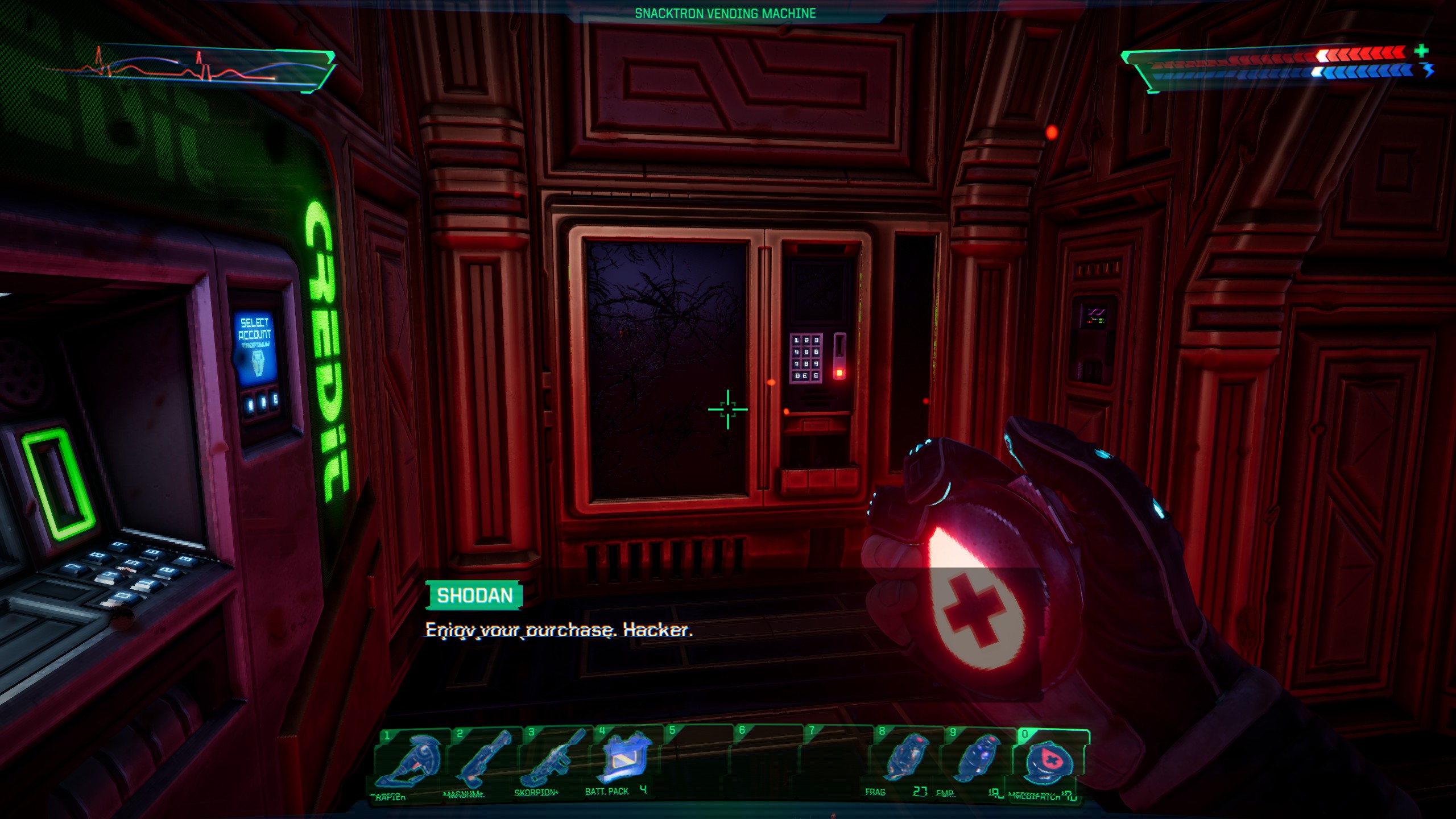System Shock - Where to find the vending machine with the grenade - Where to find the vending machine with the grenade - D949D64