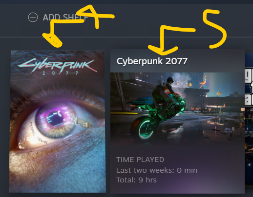 Cyberpunk 2077 - How to create/edit (non) steam game - what is the name of each section ? - 309FC37