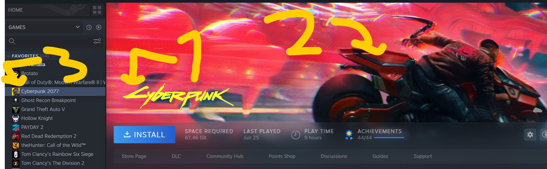 Cyberpunk 2077 - How to create/edit (non) steam game - what is the name of each section ? - DC483F8