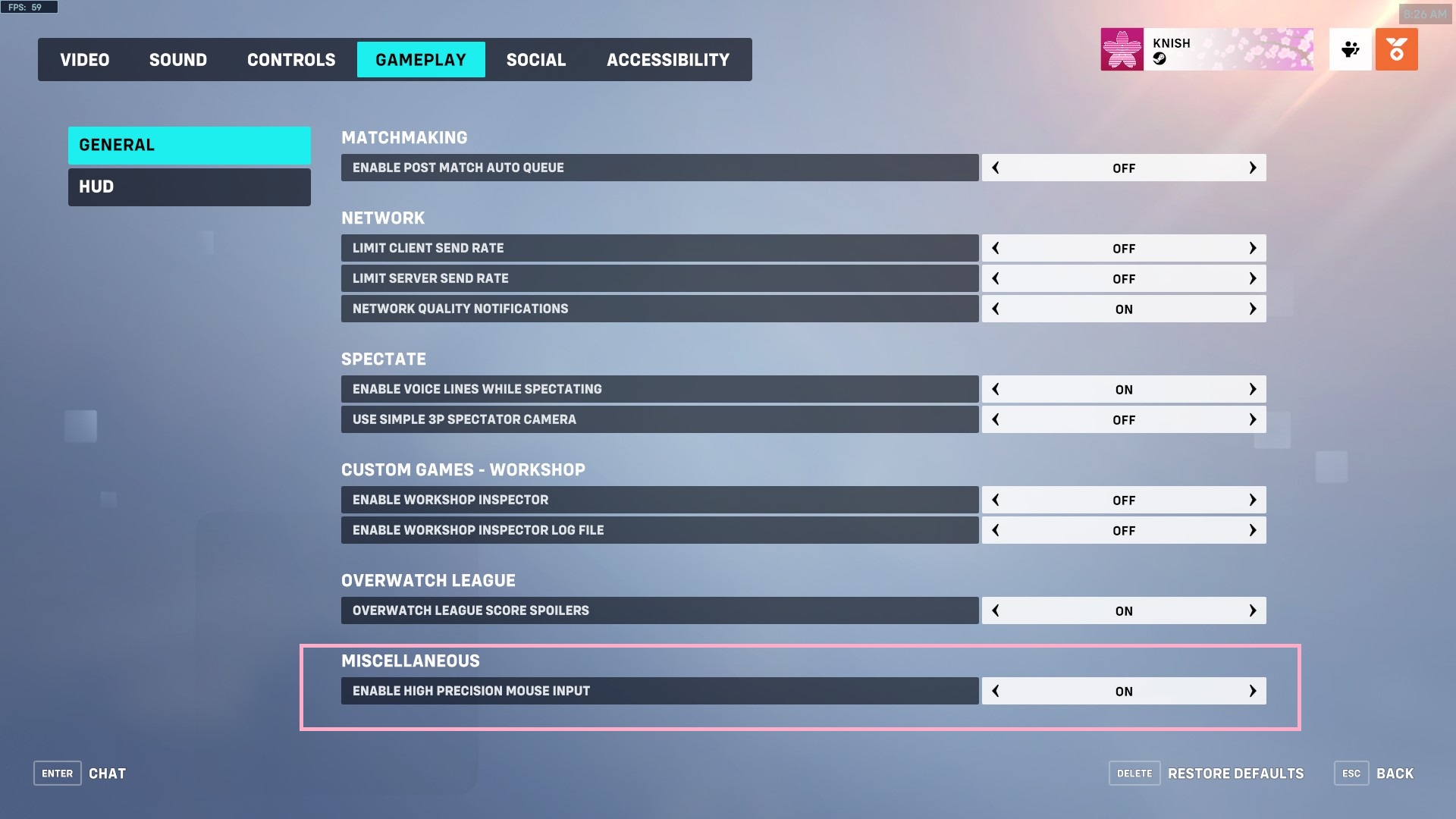 Overwatch® 2 - Best Graphics Settings Optimization - Miscellaneous settings - 3AD73F5