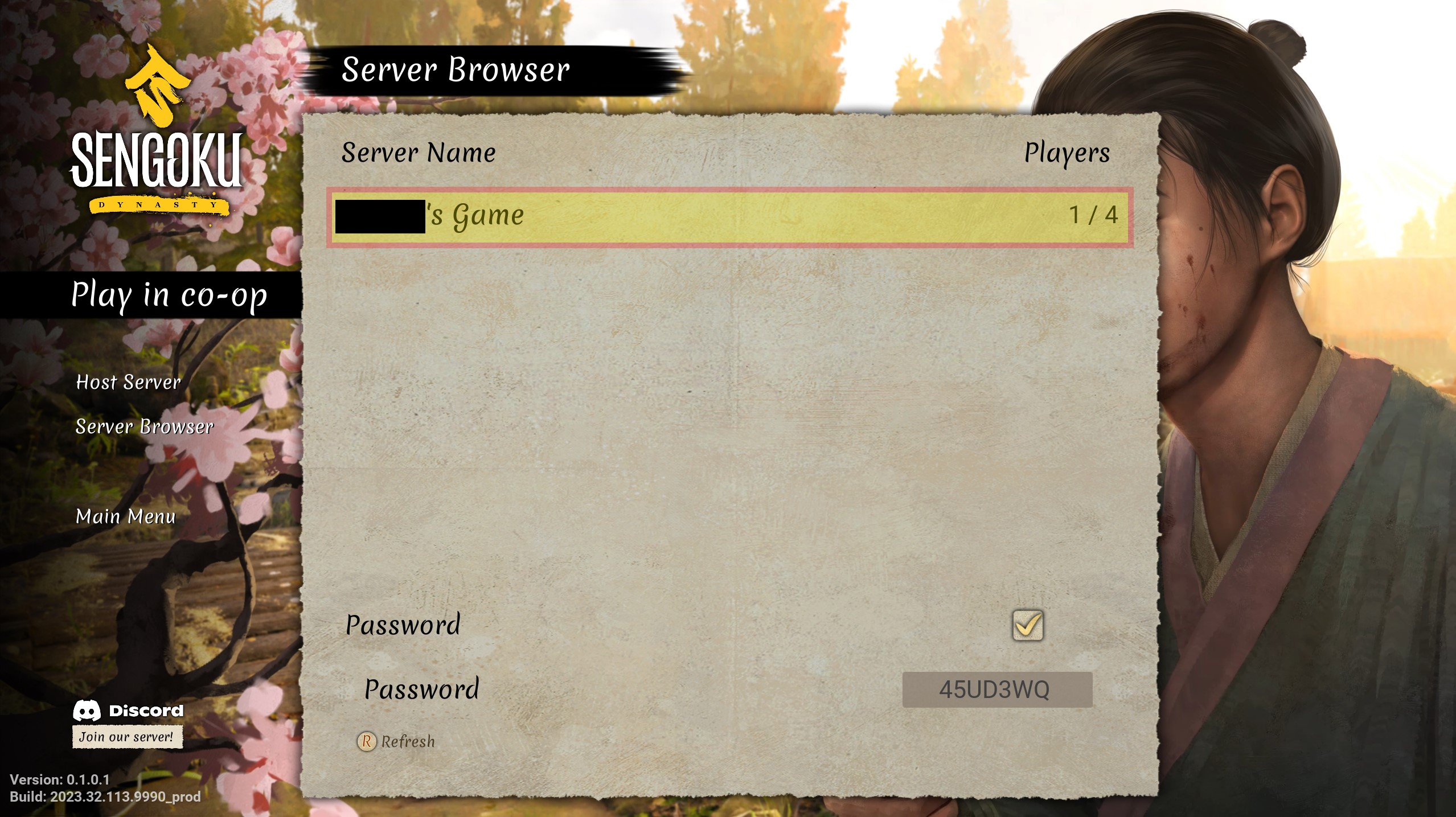 Sengoku Dynasty - How to host a private server - Join a game - 638AFE0