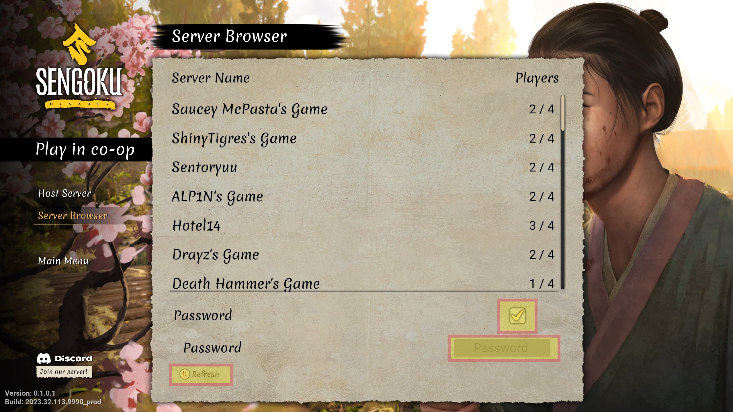 Sengoku Dynasty - How to host a private server - Join a game: finding a private server - 37A5773